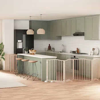 ohrádka pro psa zahrada-XL Zábrana pro psy s dvířky skládací 10 panelů 800 cm topol 3155615