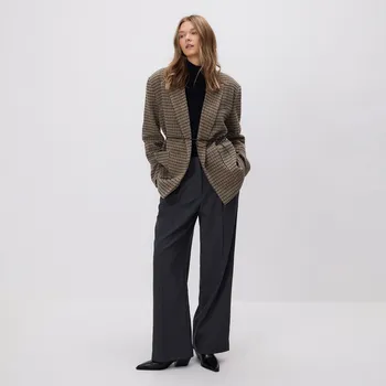 Dámské kalhoty Reserved - Kalhoty s nažehlenými puky - středně šedá - 319FT-85M - 319FT-85M-S