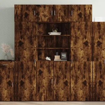 Organizace kuchyně zahrada-XL Skříň highboard kouřový dub 80 x 42,5 x 185 cm kompozitní dřevo 3281382