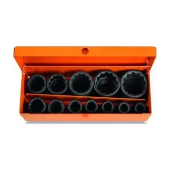 Sada 12 1/2" dvanáctihranných nástrčných rázových hlavic, fosfáto