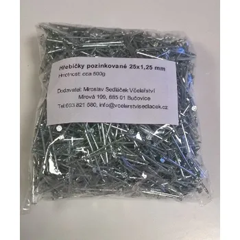 Hřebík Hřebíčky pozinkované 25x1,25 mm 0,5 kg