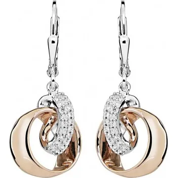 Náušnice Silver Cat Stylové bicolor náušnice s kubickými zirkony SC445 + 2 měsíce na vrácení zboží