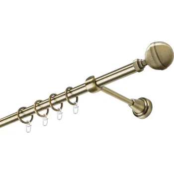 Garnýž Garnýž kovová jednořadá 19mm Kalisto mosaz 100 cm (do stěny / kroužky s háčkem)