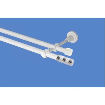 Garnýž Garnýž kovová dvouřadá 19mm Sigma bílá 100 cm (do stěny / na tunýlek - bez kroužků)