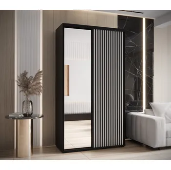 Šatní skříň Šatní skříň FIDELIA 2 - 130/60 cm, černá / bílá / černá