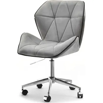 Otočná čalouněná židle SALIHA - světle šedá / chrom