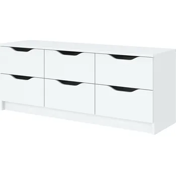 Komoda Široká zásuvková komoda LOWAKE 4 - bílá