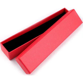 Dárková krabička Krabička na šperky 4,5x21 cm, velké, 2 červená třpytivé