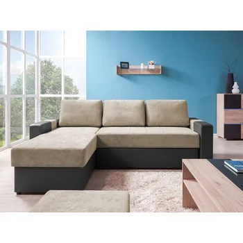 Sedací souprava Sedací souprava SAGUARO - hnědá ekokůže / béžová, levý roh