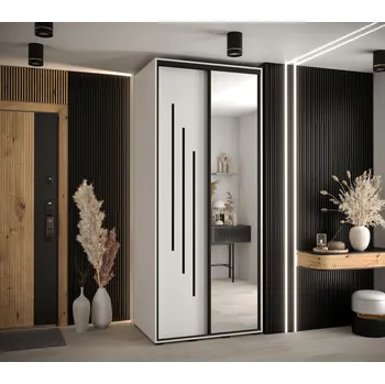 Šatní skříň Šatní skříň YVONA 9 - 120/60 cm, bílá / černá