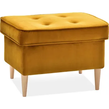 Taburet Čalouněný taburet DENIZ - medový / buk