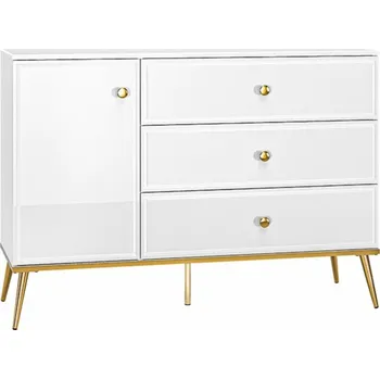 Komoda Kombinovaná komoda AIKE - šířka 120 cm, bílá