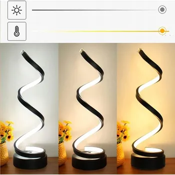 Lampička SPIRÁLOVÁ LED STOLNÍ LAMPA, STMÍVATELNÁ KREATIVNÍ NOČNÍ LAMPA DO LOŽNICE
