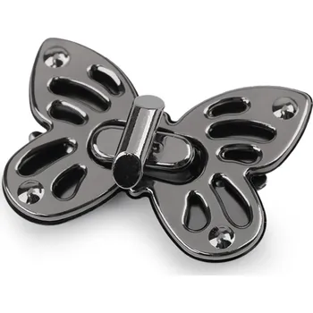 Zapínání na tašku motýl 37x52 mm, střední, 2 nikl černý