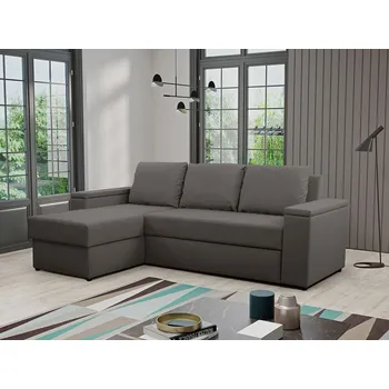 Sedací souprava Rohová sedačka na každodenní spaní MOMOKA - tmavá šedá