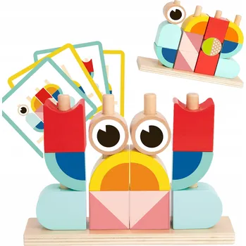 ostatní stavebnice KRAB DŘEVĚNÁ MONTESSORI SKLÁDAČKA STOHOVACÍ STAVEBNICE BLOKY TOOKY TOY