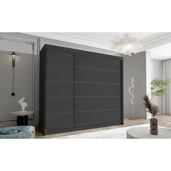 Šatní skříň Třídveřová šatní skříň NICA - šířka 250 cm, černá