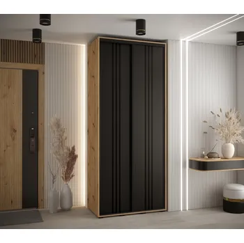 Šatní skříň Šatní skříň ASIRI 6 - 110/60 cm, dub artisan / černá / černá