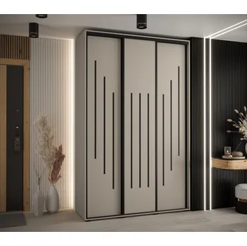 Šatní skříň Šatní skříň INDIRA 8 - 150/60 cm, kašmír / černá