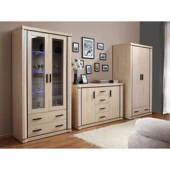 Obývací stěna Nábytek do obývacího pokoje s policemi ARIKA 4 - dub sonoma