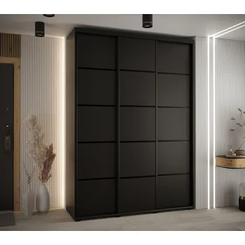 Šatní skříň Šatní skříň YVONA 4 - 180/45 cm, černá / černá