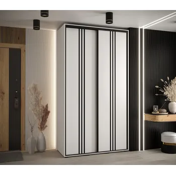 Šatní skříň Šatní skříň ASIRI 8 - 130/60 cm, bílá / černá