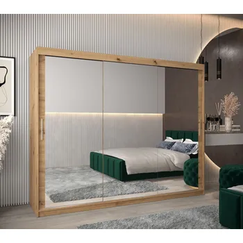 Šatní skříň Skříň s posuvnými dveřmi v šířce 250 cm TIMEA 3 - dub artisan