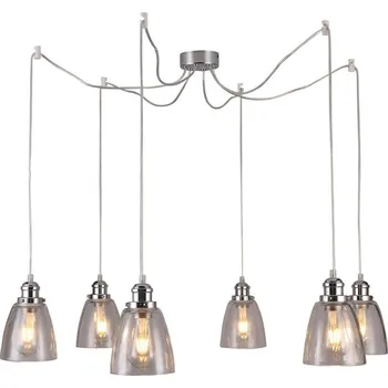 Moderní závěsný nastavitelný lustr VOICE - 6xE27, 40W, chromovaný