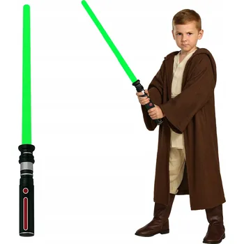 SVĚTELNÝ MEČ LED 80 cm ZELENÝ ZVUKY a SVĚTLO pro DĚTI STAR WARS