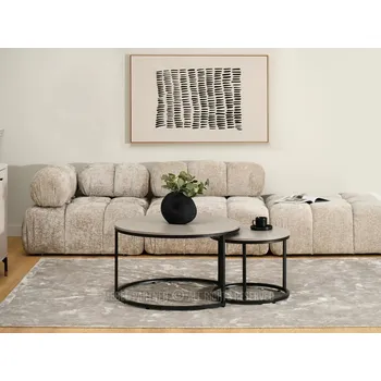 Konferenční stolek Set konferenčních stolků JACEK - béžový / černý