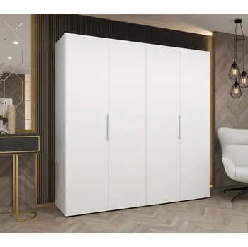 Šatní skříň Šatní skříň 200 cm TUANA - bílá / stříbrná