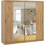 Šatní skříň 220 cm se zrcadlem CORTLAND 5 - dub artisan