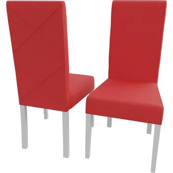 Jídelní židle Jídelní židle MOVILE 400 - bílá / červená ekokůže