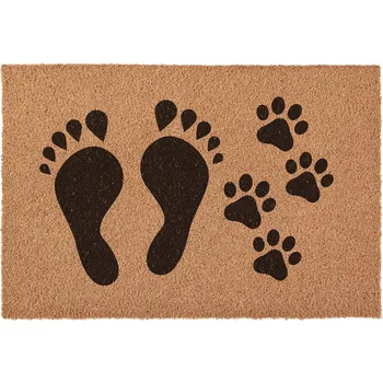 Obraz Rohožka Psí Tlapky stopy člověka vtipná jako dárek kokosová 60x40