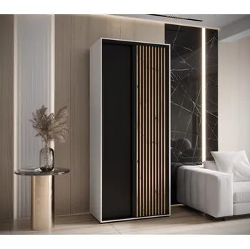 Šatní skříň Šatní skříň BAYLIN 1 - 100/60 cm, bílá / černá / dub artisan