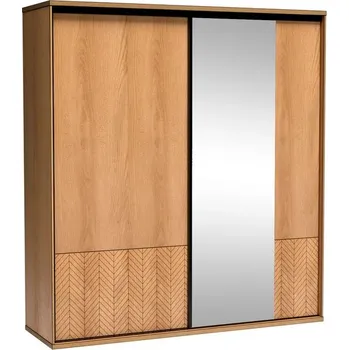 Šatní skříň Skříň s posuvnými dveřmi DELA - šířka 199 cm, dub karamel