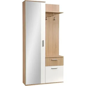 Předsíňová stěna Předsíňová stěna se zrcadlem BAZIL - dub sonoma / bílá