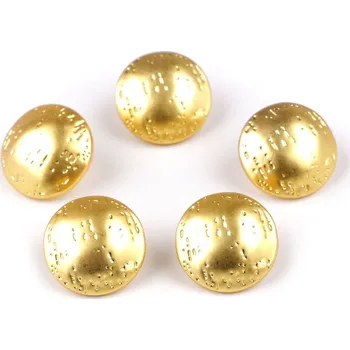 Knoflík Kovový knoflík jemně tepaný velikost 24"; 30"; 38", střední, 4 (24") žluté zlato