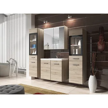 Koupelnový nábytek Koupelnová sestava YUKO 2 - dub san remo + sifon a baterie Platino ZDARMA