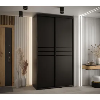 Šatní skříň Šatní skříň YVONA 10 - 130/45 cm, černá / černá