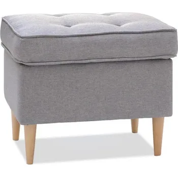 Taburet Čalouněný taburet DENIZ - šedý / buk