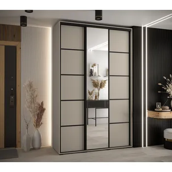 Šatní skříň Šatní skříň INDIRA 5 - 150/60 cm, kašmír / černá