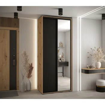 Šatní skříň Šatní skříň ASIRI 3 - 120/45 cm, dub artisan / černá / černá