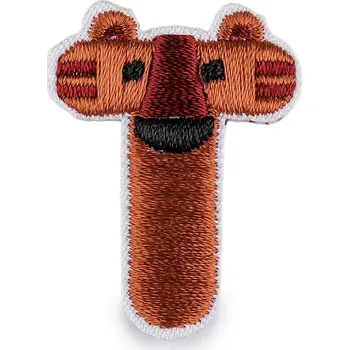 Nášivka Nažehlovačka písmena, střední, T terakota