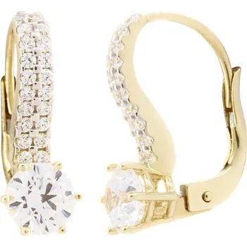 Náušnice Náušnice zlaté Kulatý zirkon v krapnách se zirkony