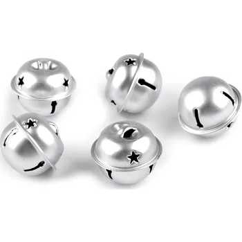 Vánoční dekorace Rolničky Ø24 mm, 30 mm, střední, 3 (Ø30 mm) stříbrná