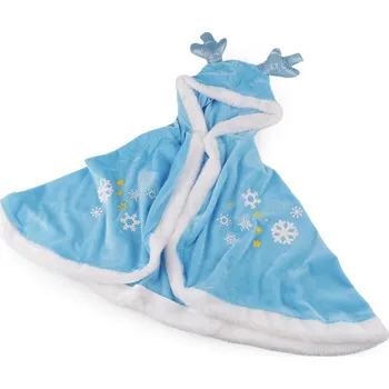 Karnevalový kostým Karnevalový plášť sametový - ledová královna, střední, modrá azuro