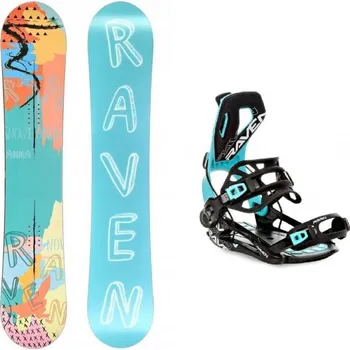 Snowboard Raven Anna snowboard + Raven Fastec FT360 black/mint vázání 146 cm + M (EU 39-42) + DÁREK + Doprava ZDARMA