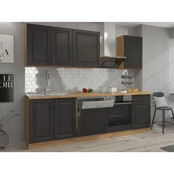 Kuchyňská pracovní deska Kuchyňská linka 250/250 cm FRYZIA 3 - dub artisan / grafitová