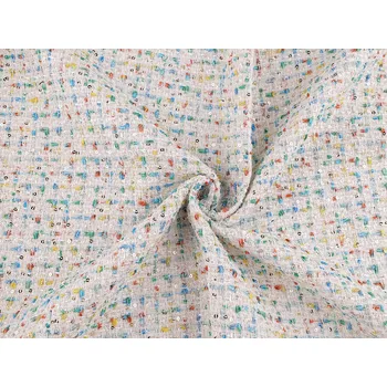 Kostýmovka s drobnými flitry / tvíd, střední, 1 (310 g/m²) Off White